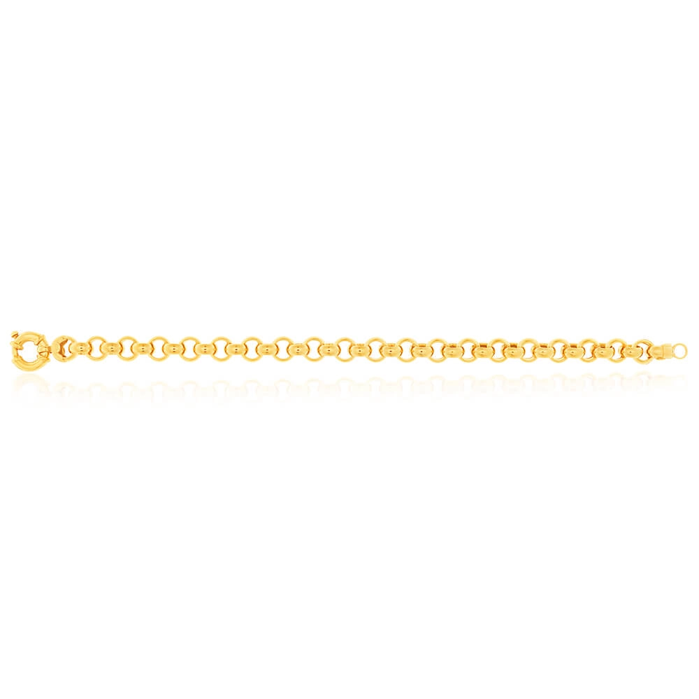 9ct Charming Yellow Gold Silver Filled Belcher Bracelet
