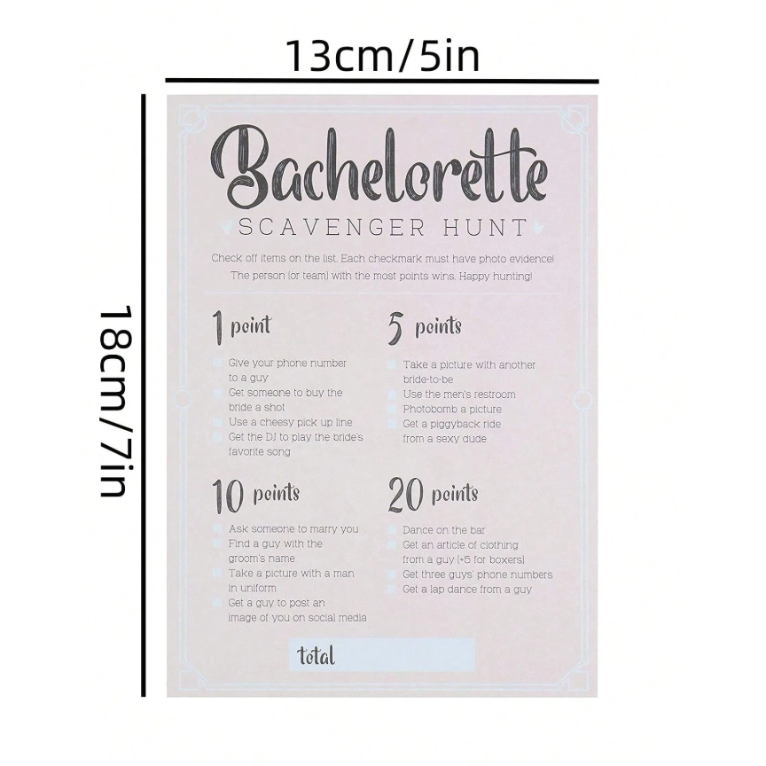 Bachelorette Hen Party Game | Scavenger Hunt