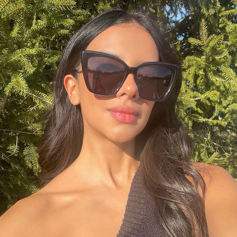 BECKY II - BLACK   DARK SMOKE POLARIZED SUNGLASSES