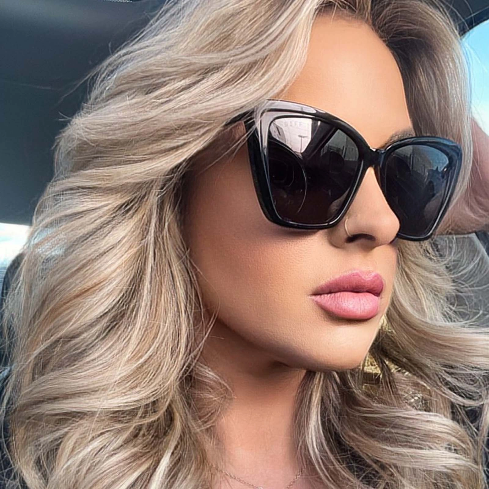 BECKY II - BLACK   DARK SMOKE POLARIZED SUNGLASSES