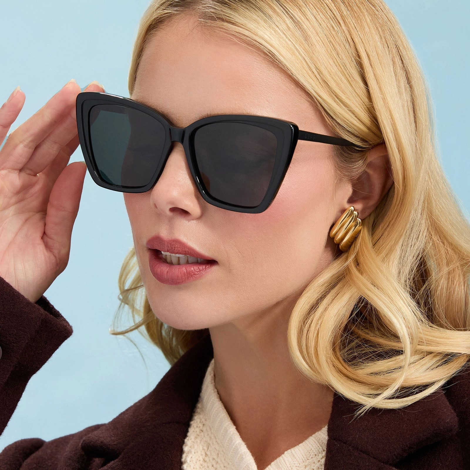 BECKY II - BLACK   DARK SMOKE POLARIZED SUNGLASSES