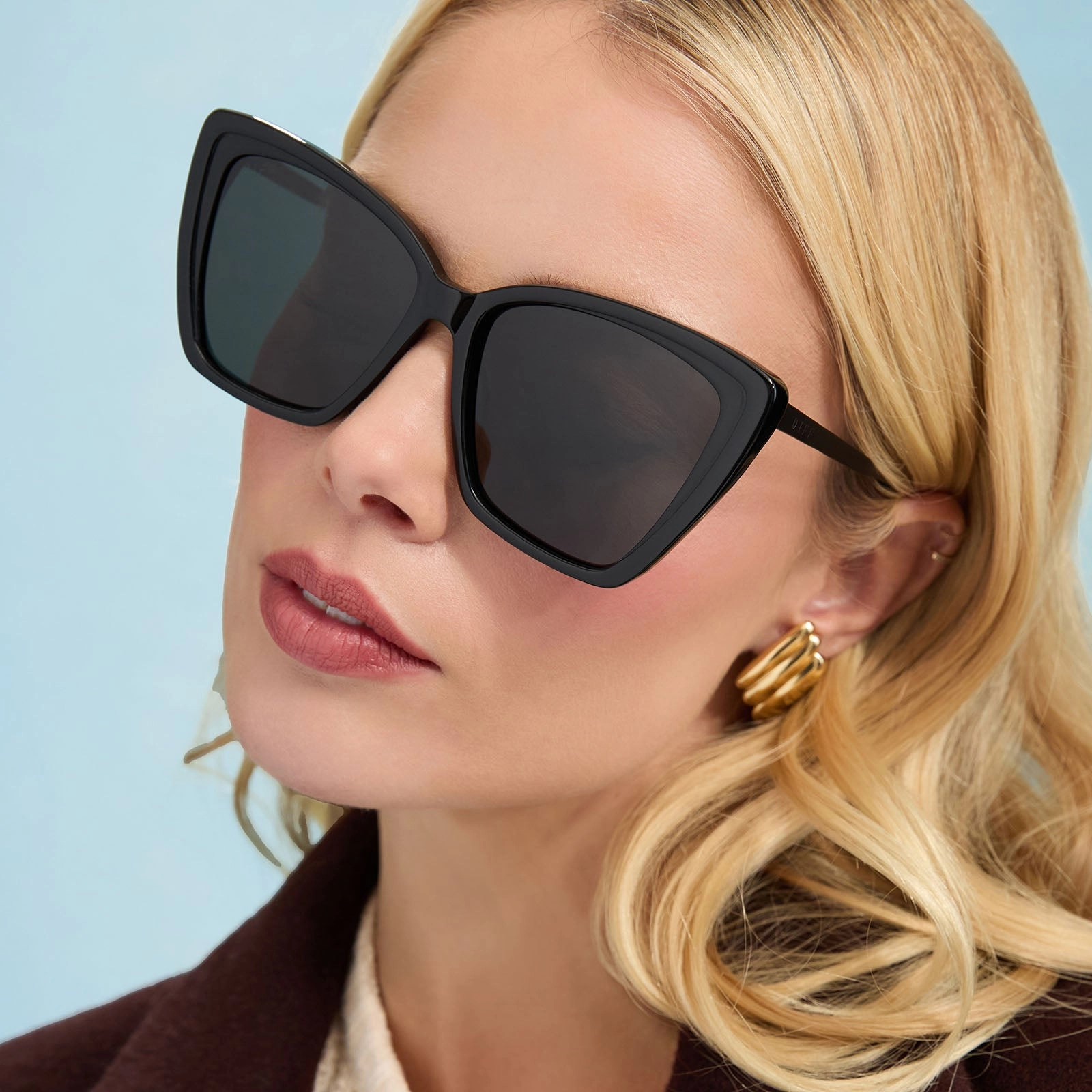BECKY II - BLACK   DARK SMOKE POLARIZED SUNGLASSES