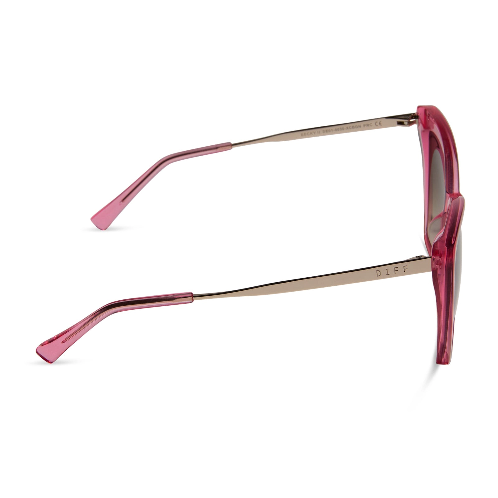 BECKY II - CANDY PINK CRYSTAL   BROWN GRADIENT SUNGLASSES