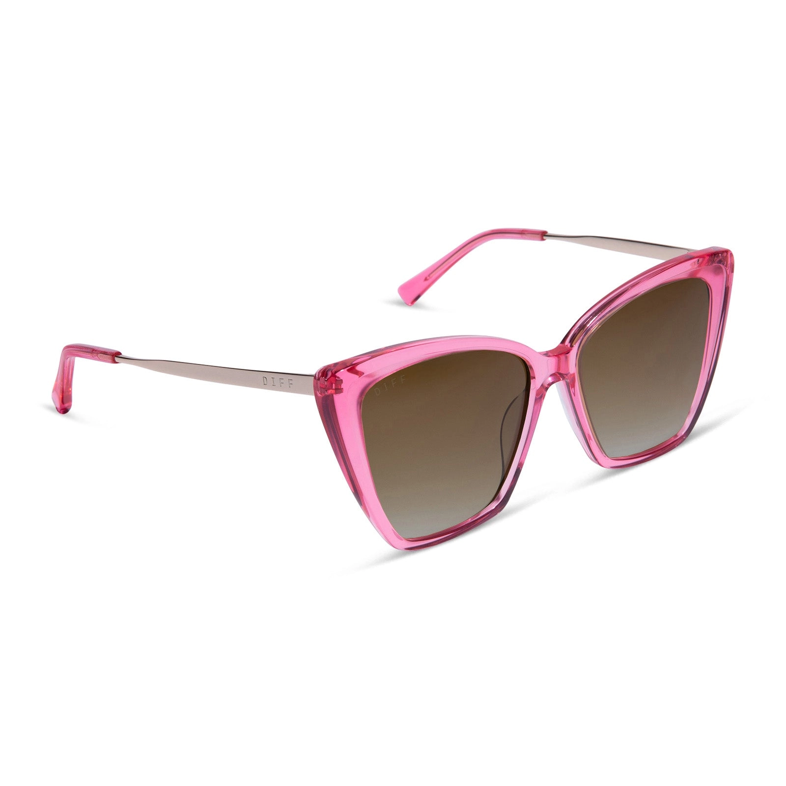 BECKY II - CANDY PINK CRYSTAL   BROWN GRADIENT SUNGLASSES