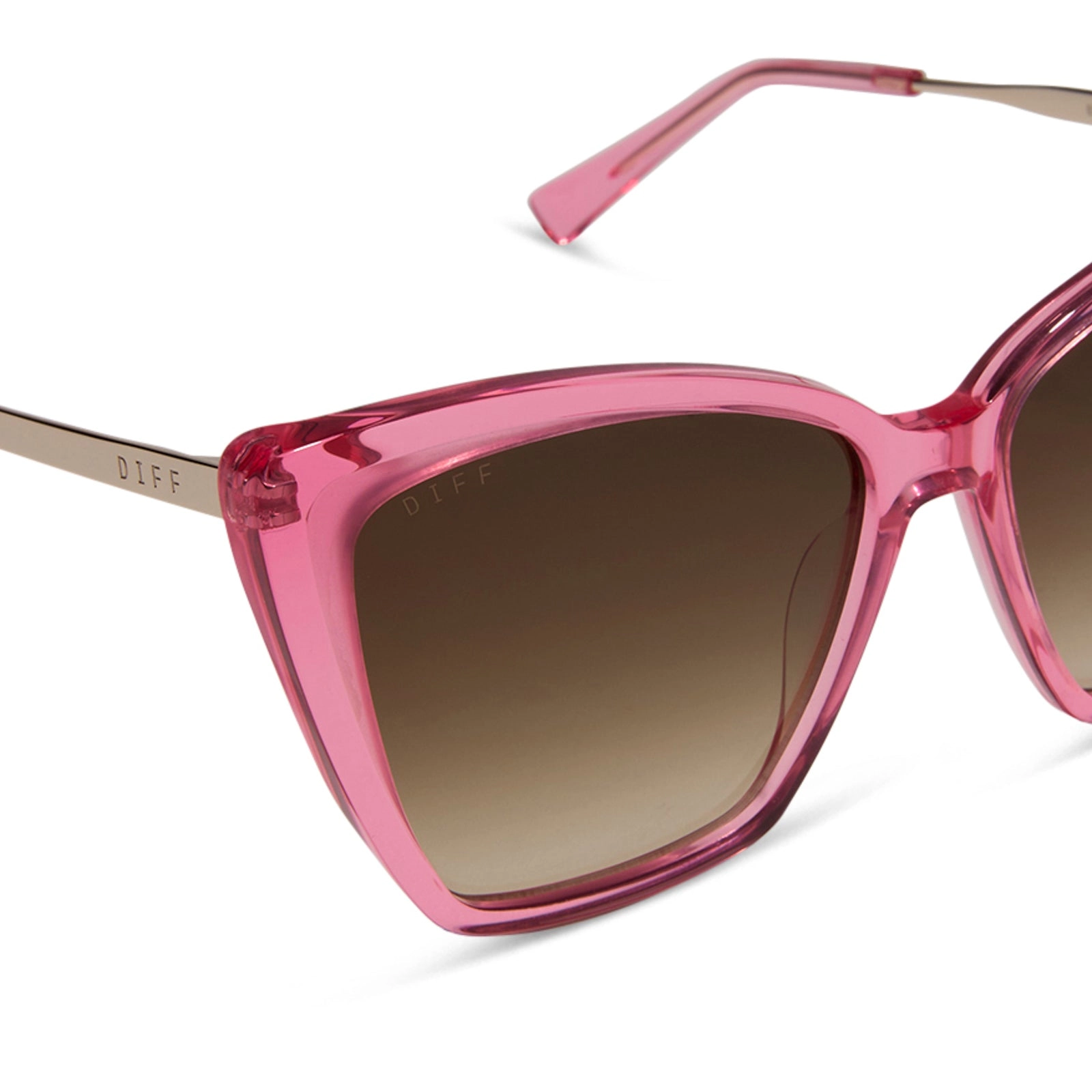 BECKY II - CANDY PINK CRYSTAL   BROWN GRADIENT SUNGLASSES