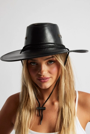 Black PU Cowboy Hat