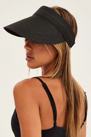 Black Straw Visor