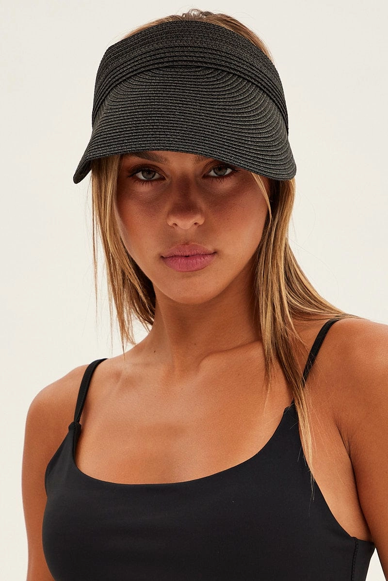 Black Straw Visor