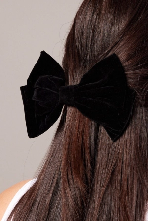 Black Velvet Bow Hair Clip