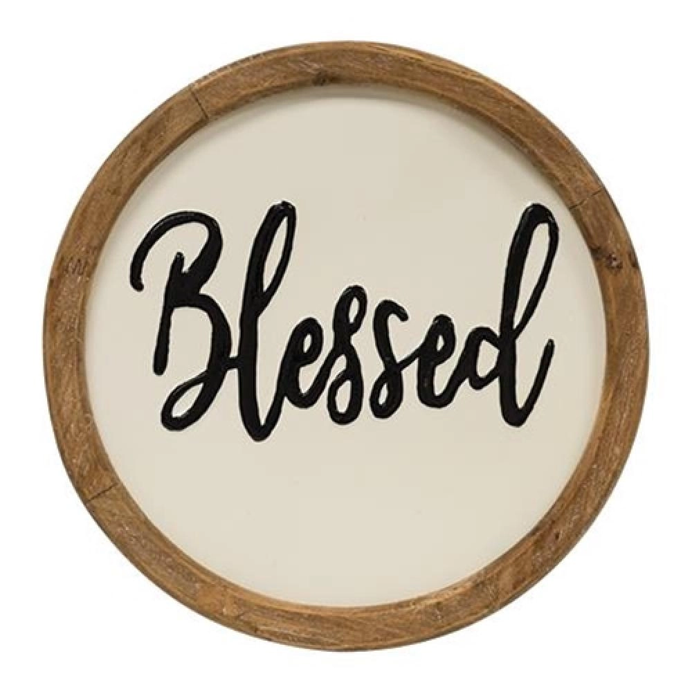 *Blessed Round Sign 12"