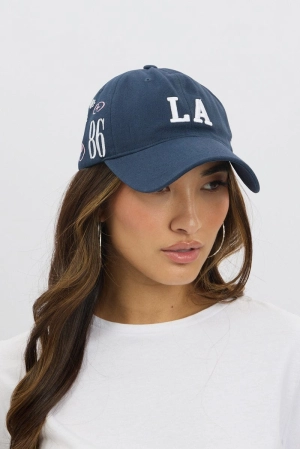Blue LA Cap Embroidery
