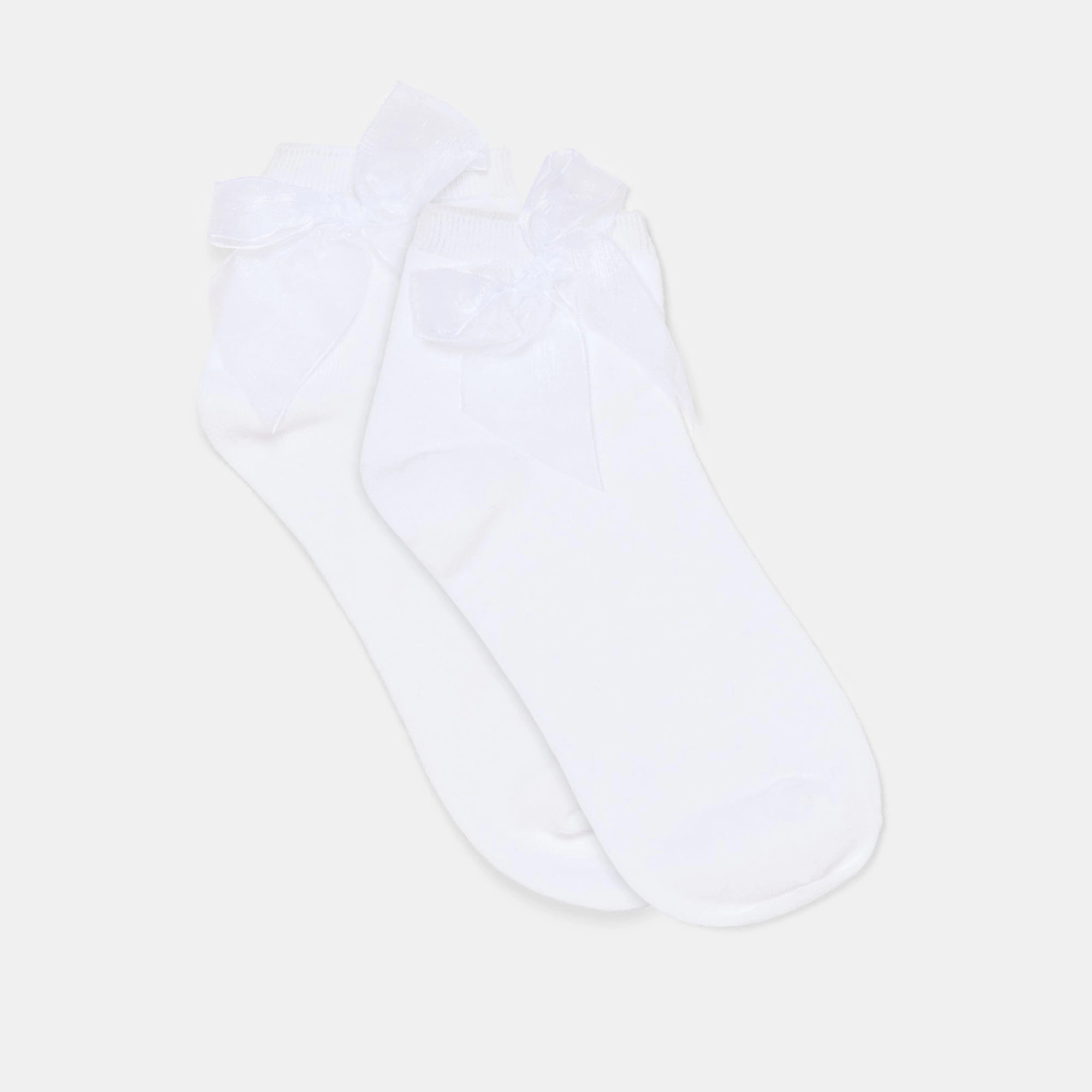 BOW ANKLET SOCKS WHITE