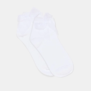 BOW ANKLET SOCKS WHITE