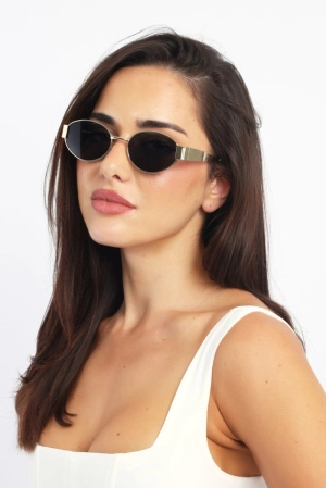 Brown Oval Sunglasses