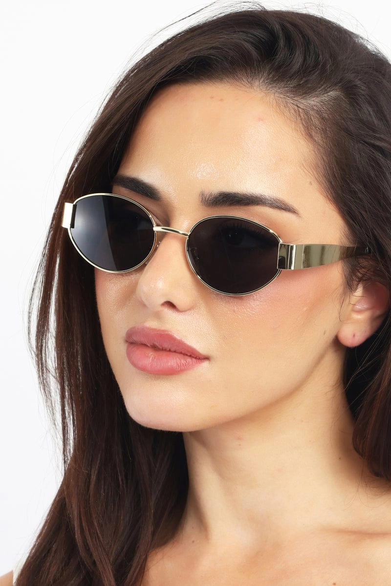 Brown Oval Sunglasses