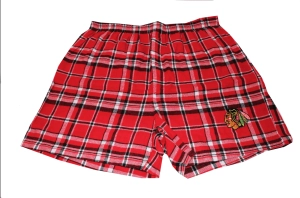 Chicago Blackhawks Adult Plaid Bleacher Boxer