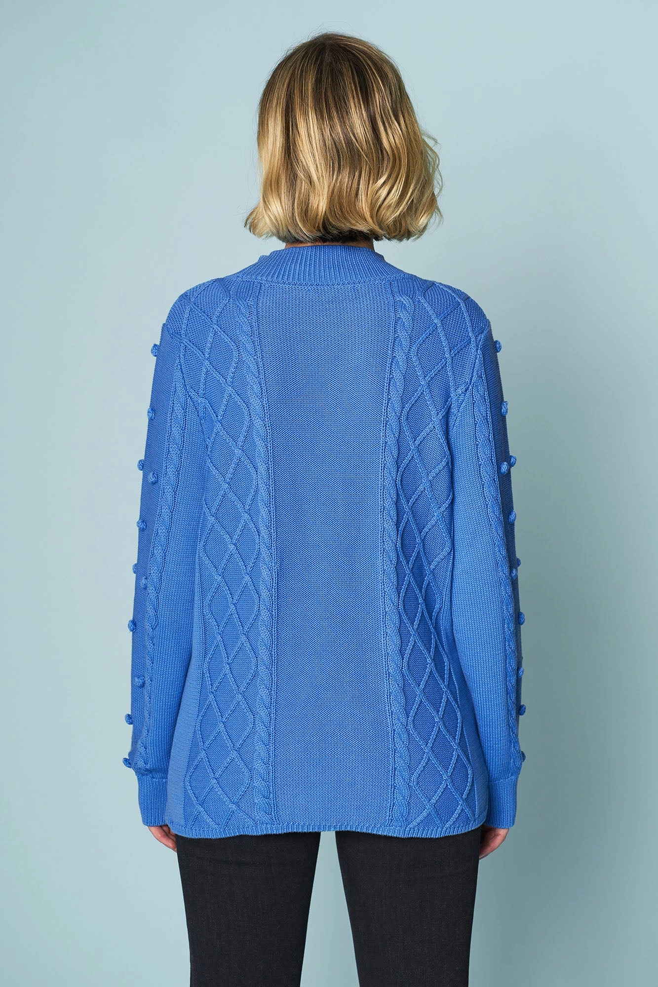 Cotton Bobble Knit - Cornflower Blue