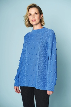 Cotton Bobble Knit - Cornflower Blue