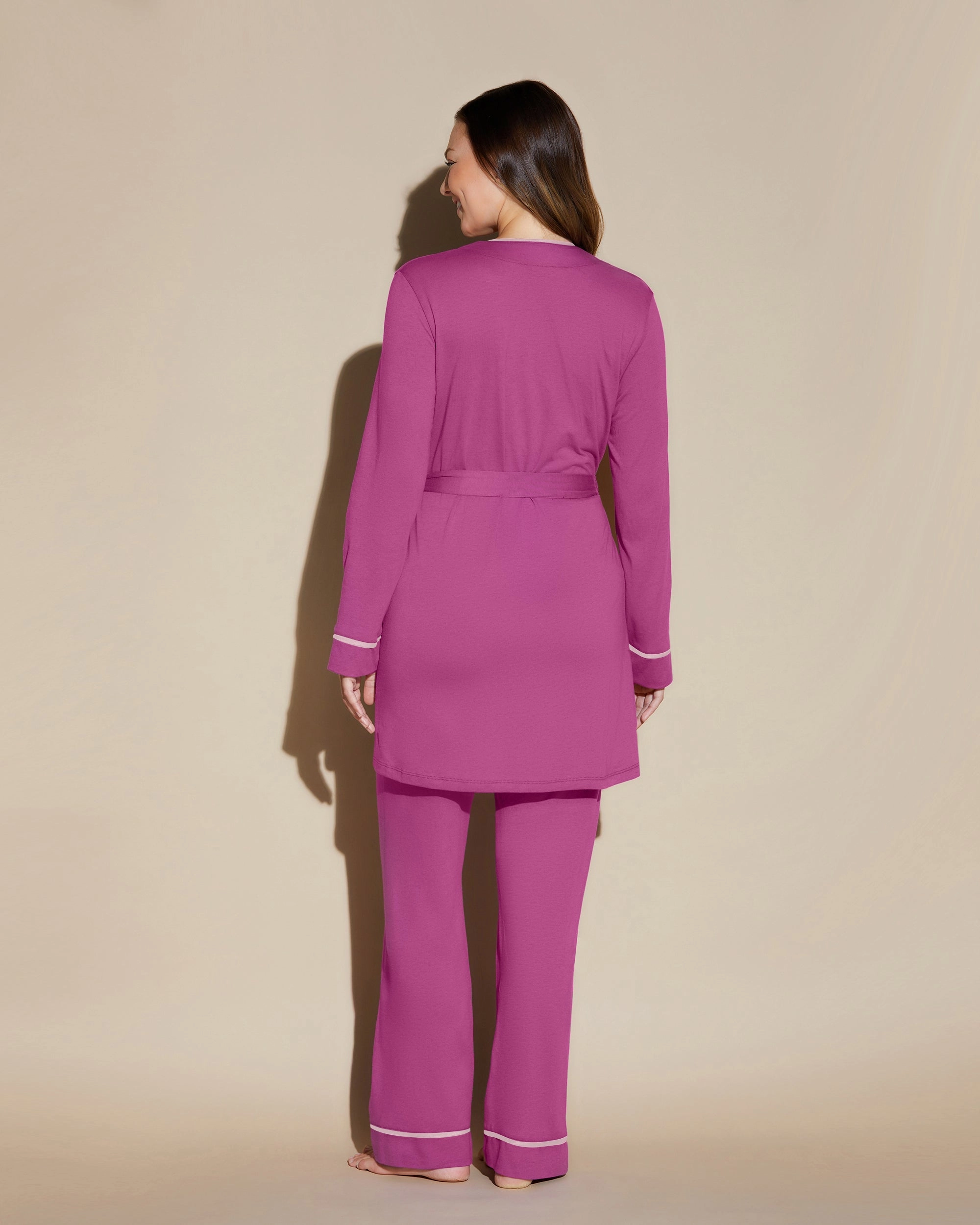 Curvy 3-Teiliges Pyjama-Set Mit Bademantel