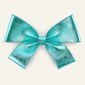 Deco Bow | Metallic Turquoise with Gold hardware