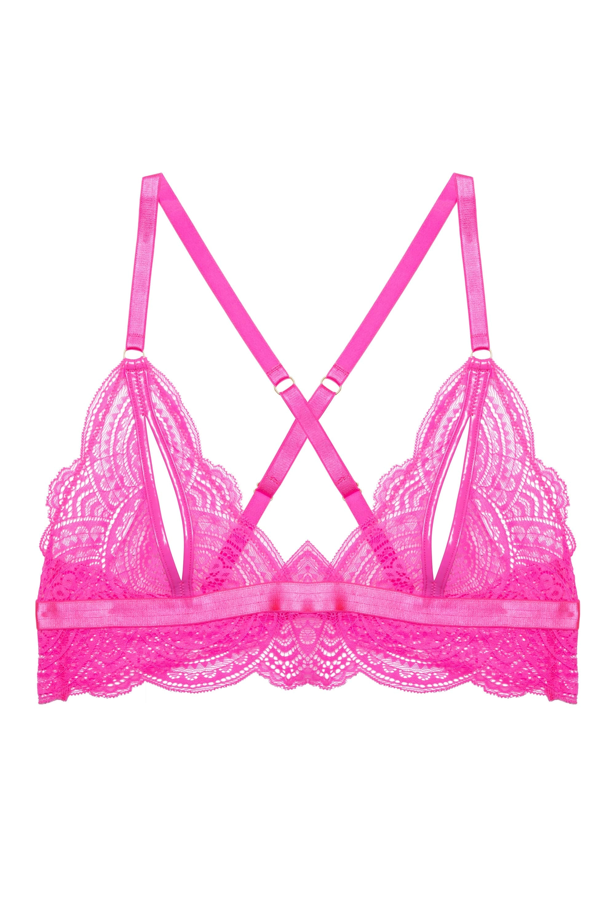 Demi Pink Lace Triangle Peep Bra