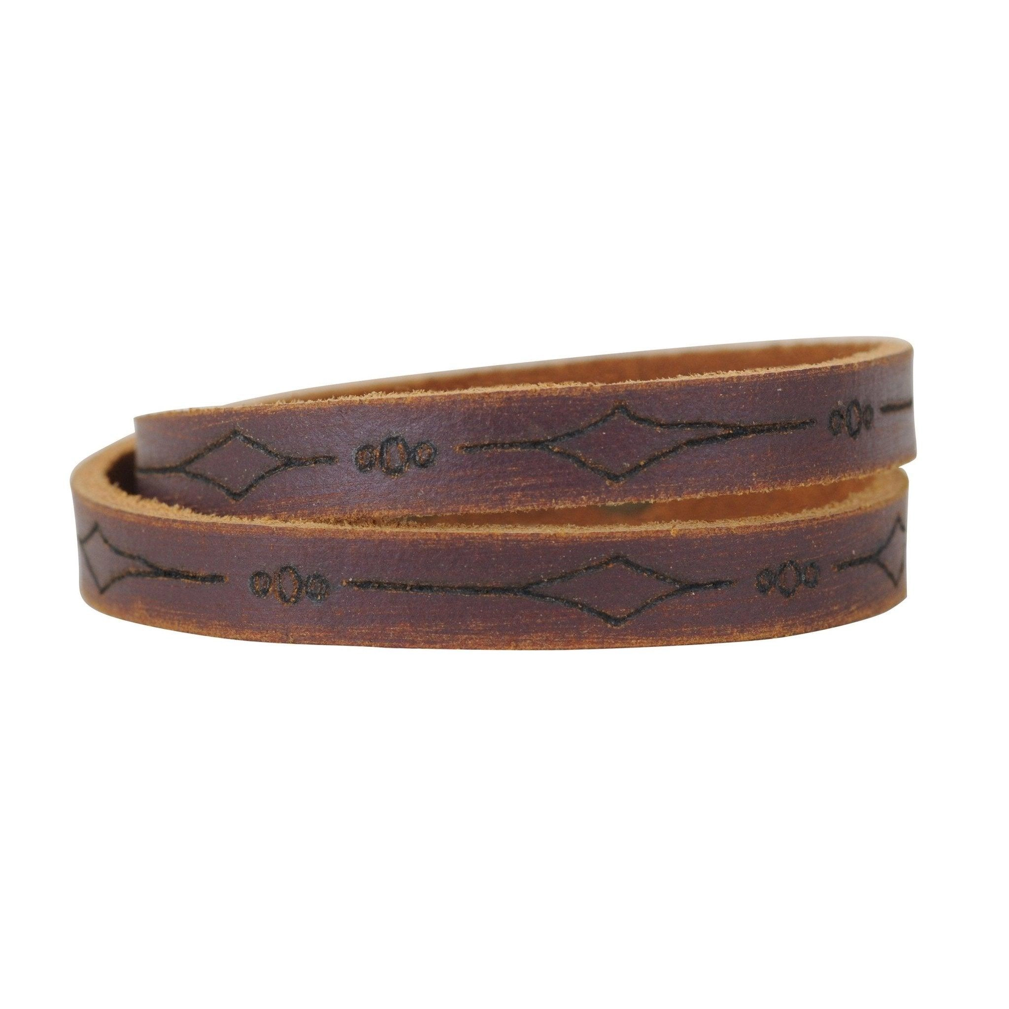 Double Wrap Laser Diamond Leather Bracelet