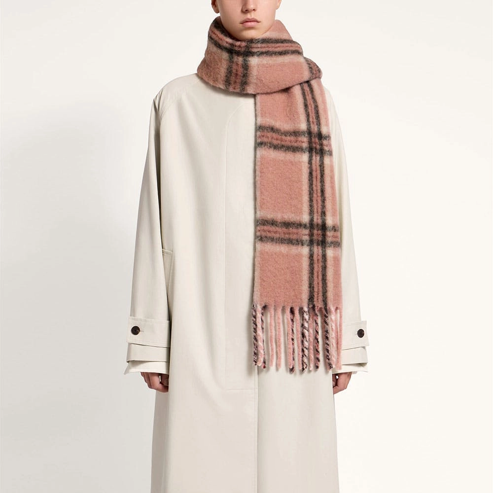 Eriskay Check Alpaca Blend Scarf - Sienna/Black Tartan