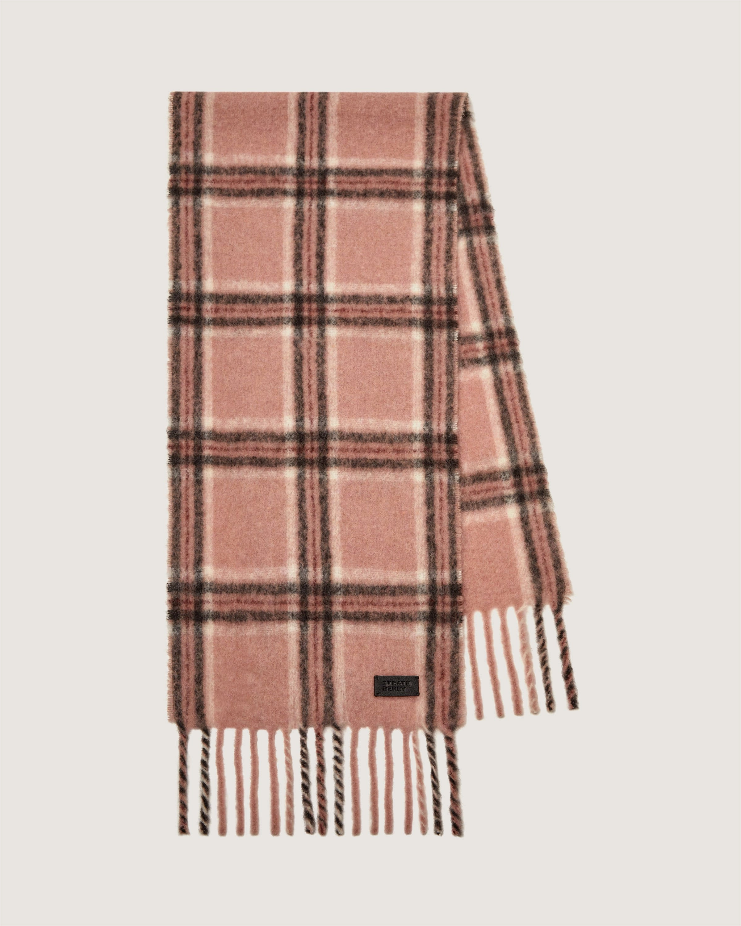 Eriskay Check Alpaca Blend Scarf - Sienna/Black Tartan