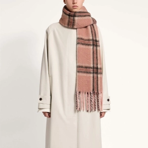 Eriskay Check Alpaca Blend Scarf - Sienna/Black Tartan