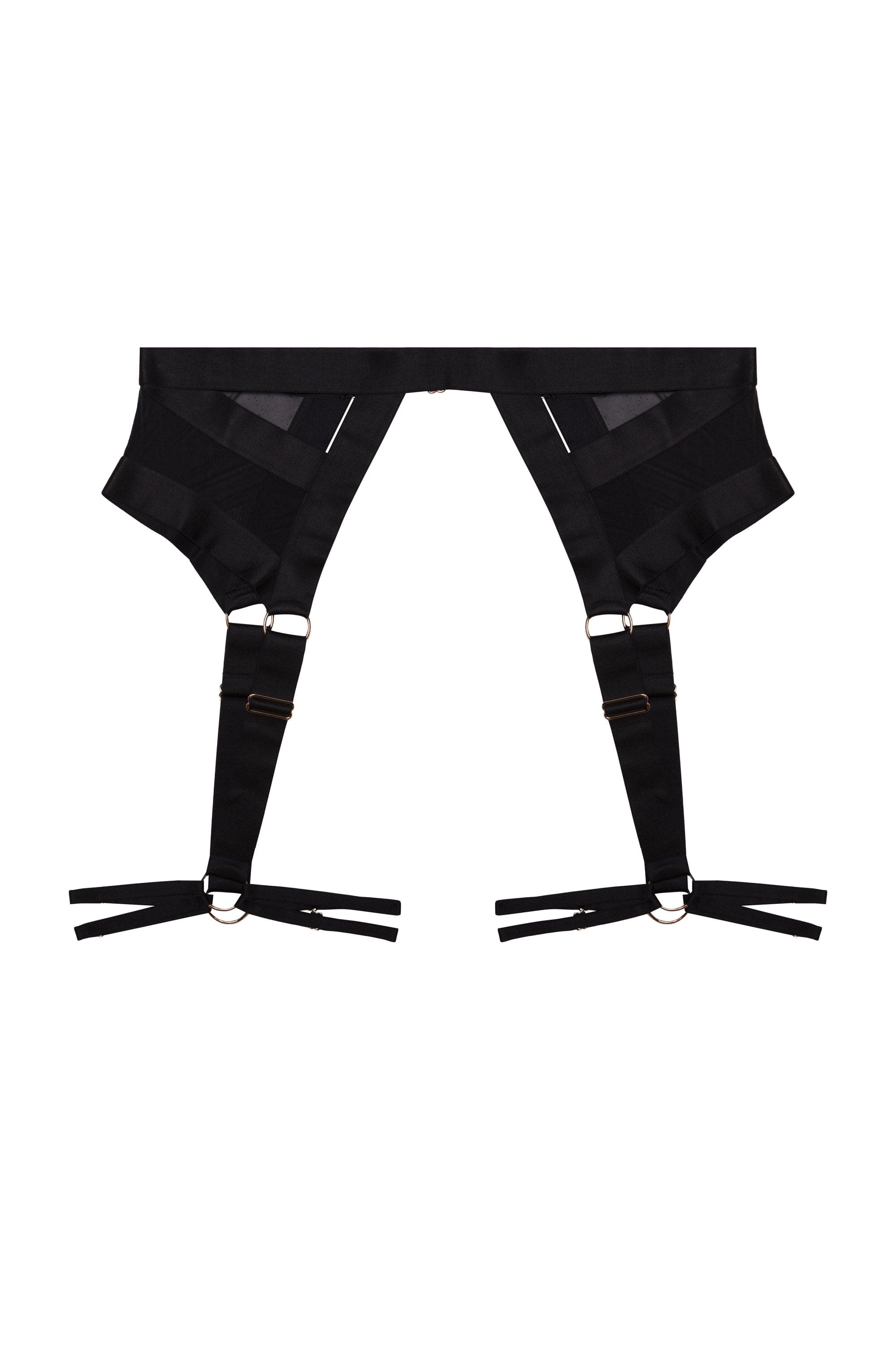 Etta Black Elastic and Mesh Multi-strap Harness Suspender