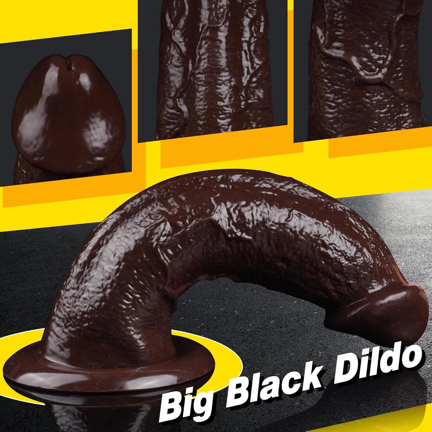 Gavin 2.5 Diameter Big Black Dildo-Laphwing