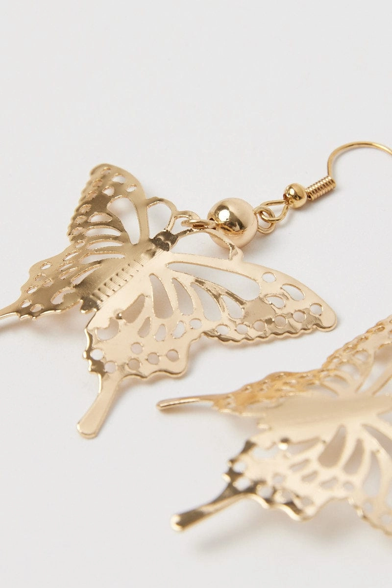 Gold Butterfly Earrings