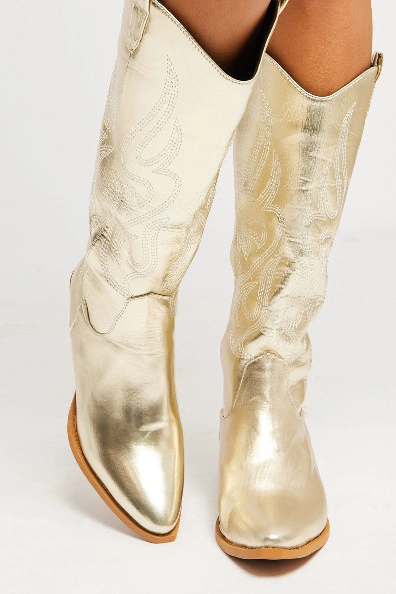 Gold Cowboy Boots
