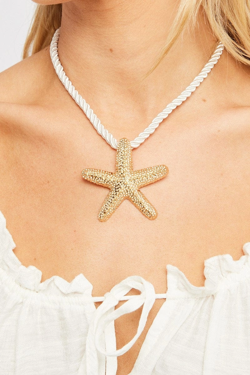 Gold Starfish Necklace