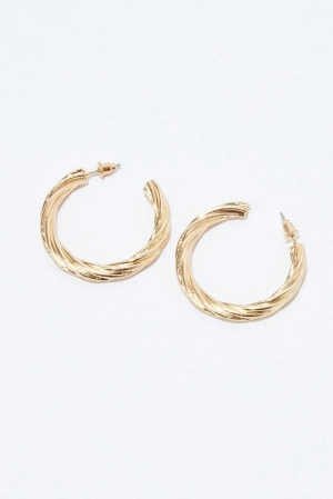 Gold Twist Hoop Earrings