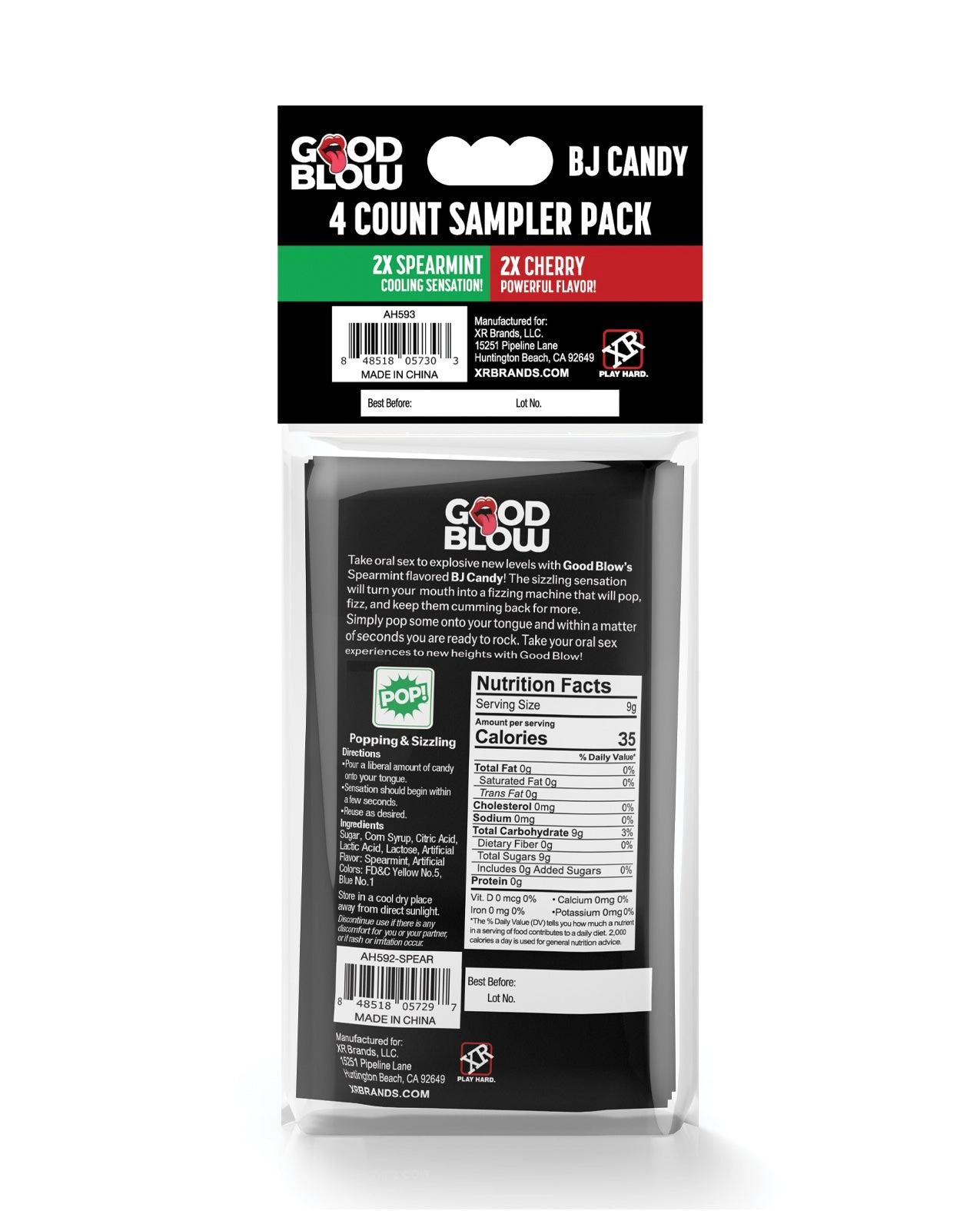 Good Blow BJ Sampler Pack - Pack of 4, Spearmint/Cherry