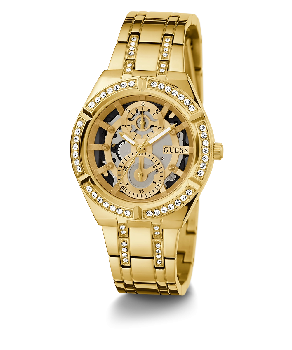 GUESS Ladies Gold Tone Multi-function Watch