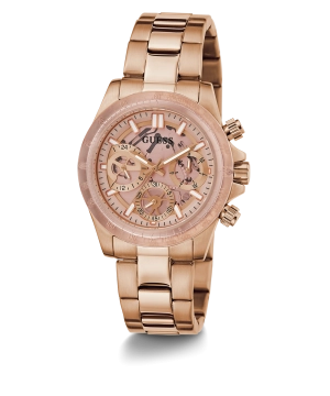 GUESS Ladies Rose Gold Tone 2-Tone Multi-function Watch