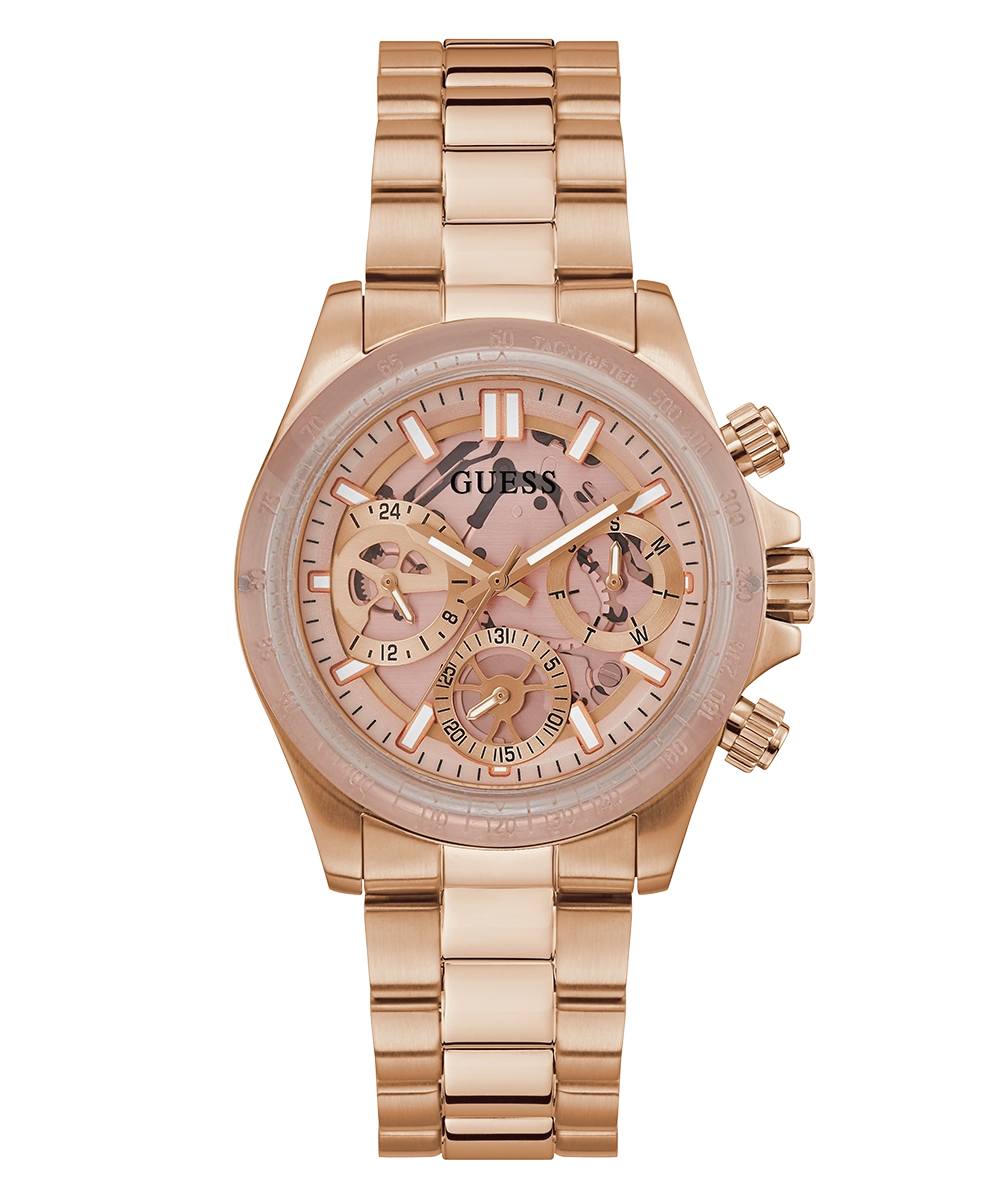 GUESS Ladies Rose Gold Tone 2-Tone Multi-function Watch