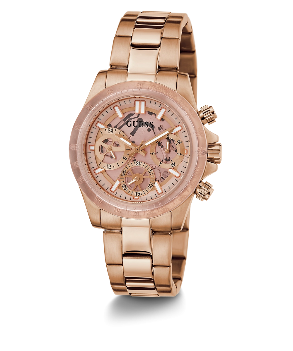 GUESS Ladies Rose Gold Tone 2-Tone Multi-function Watch