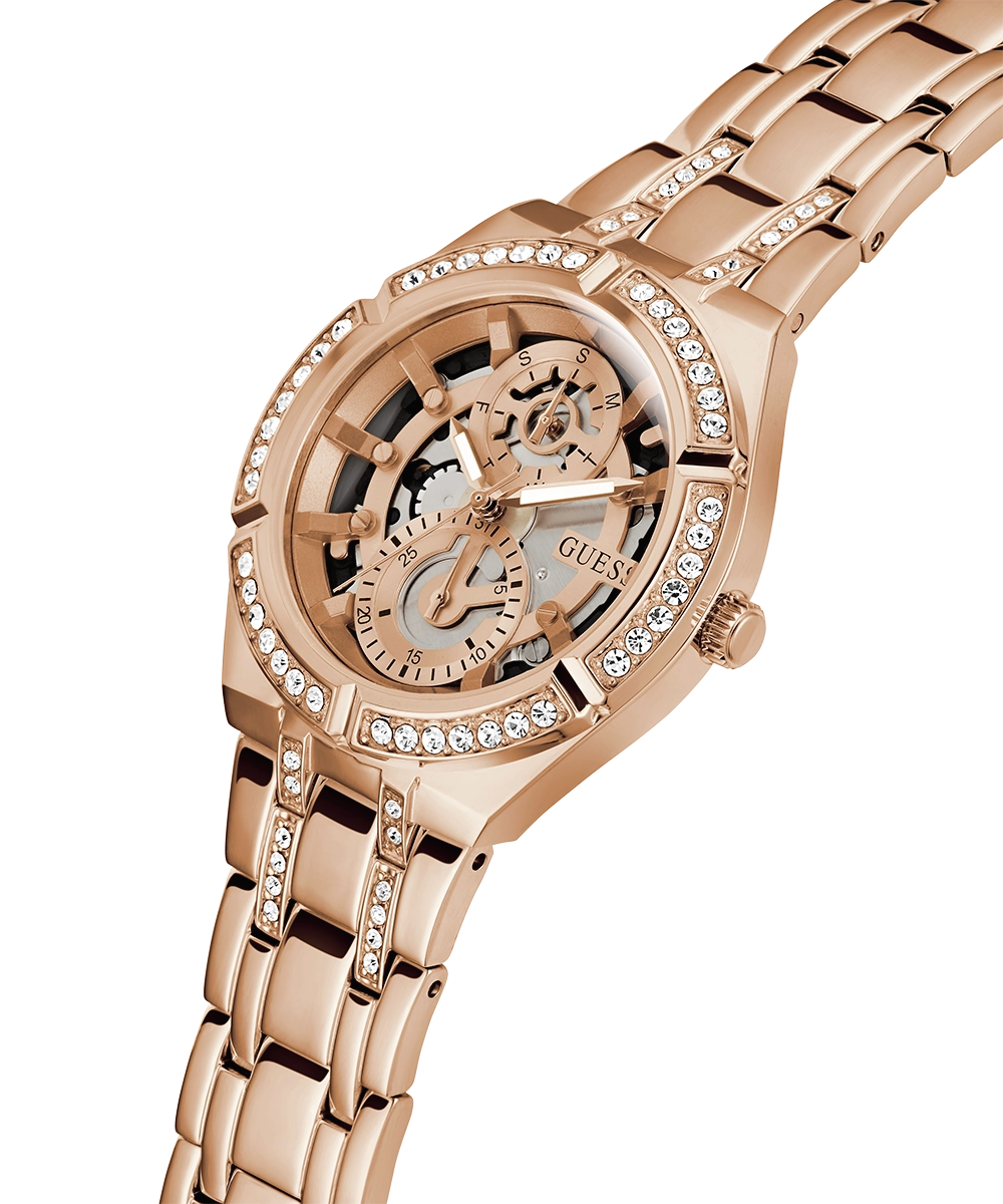 GUESS Ladies Rose Gold Tone Multi-function Watch