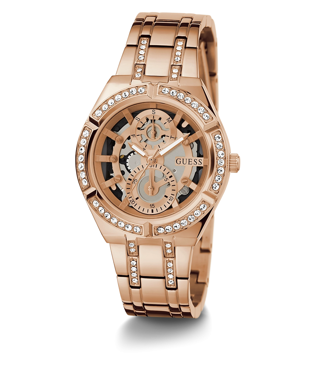 GUESS Ladies Rose Gold Tone Multi-function Watch