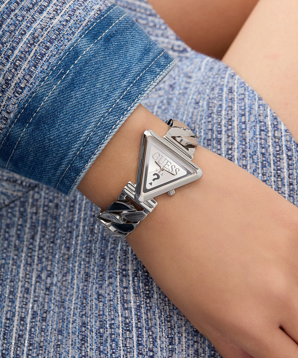 GUESS Ladies Silver Tone Analog Watch