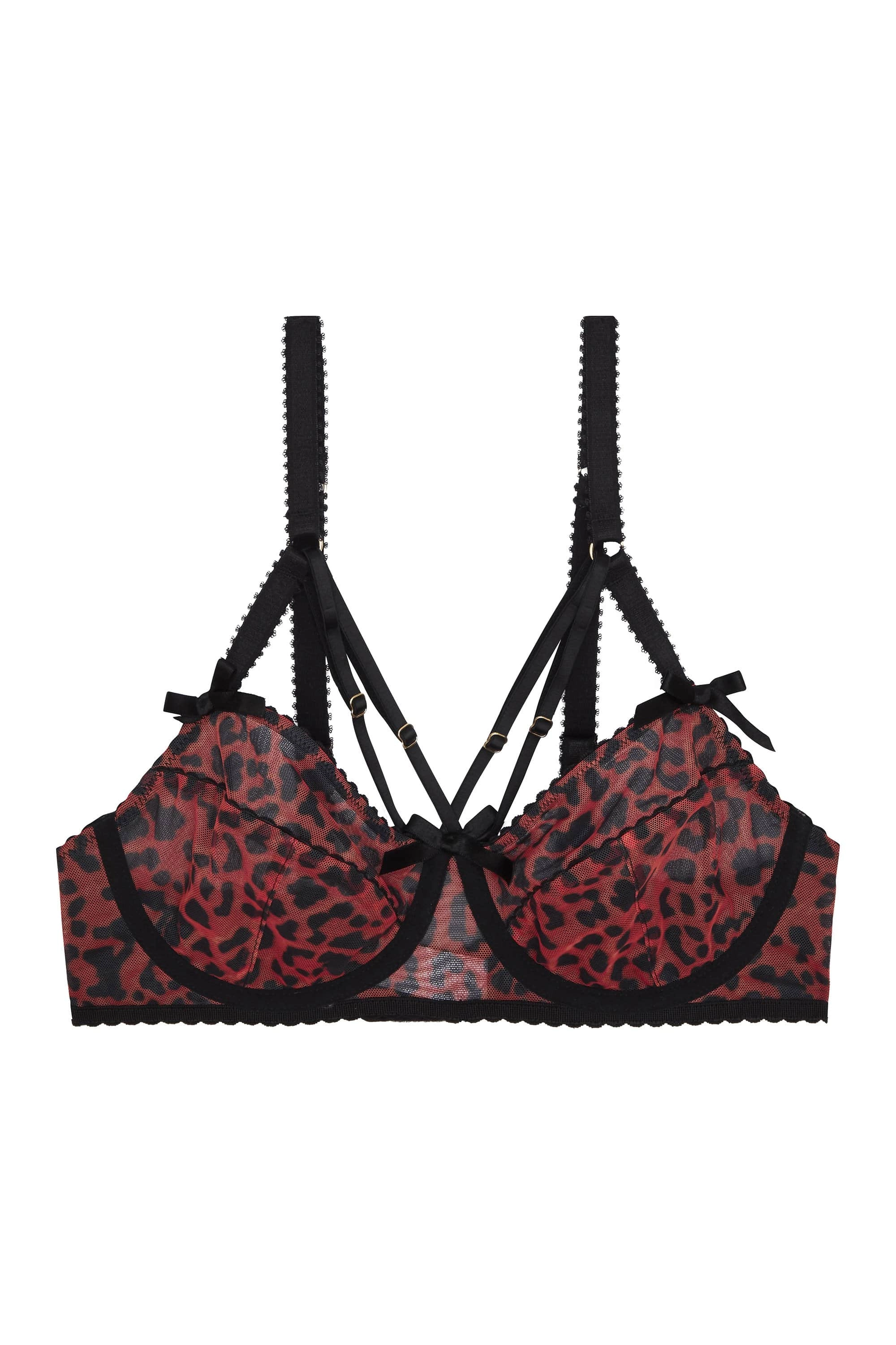 Josie Leopard Mesh Picot Non Padded Bra Core