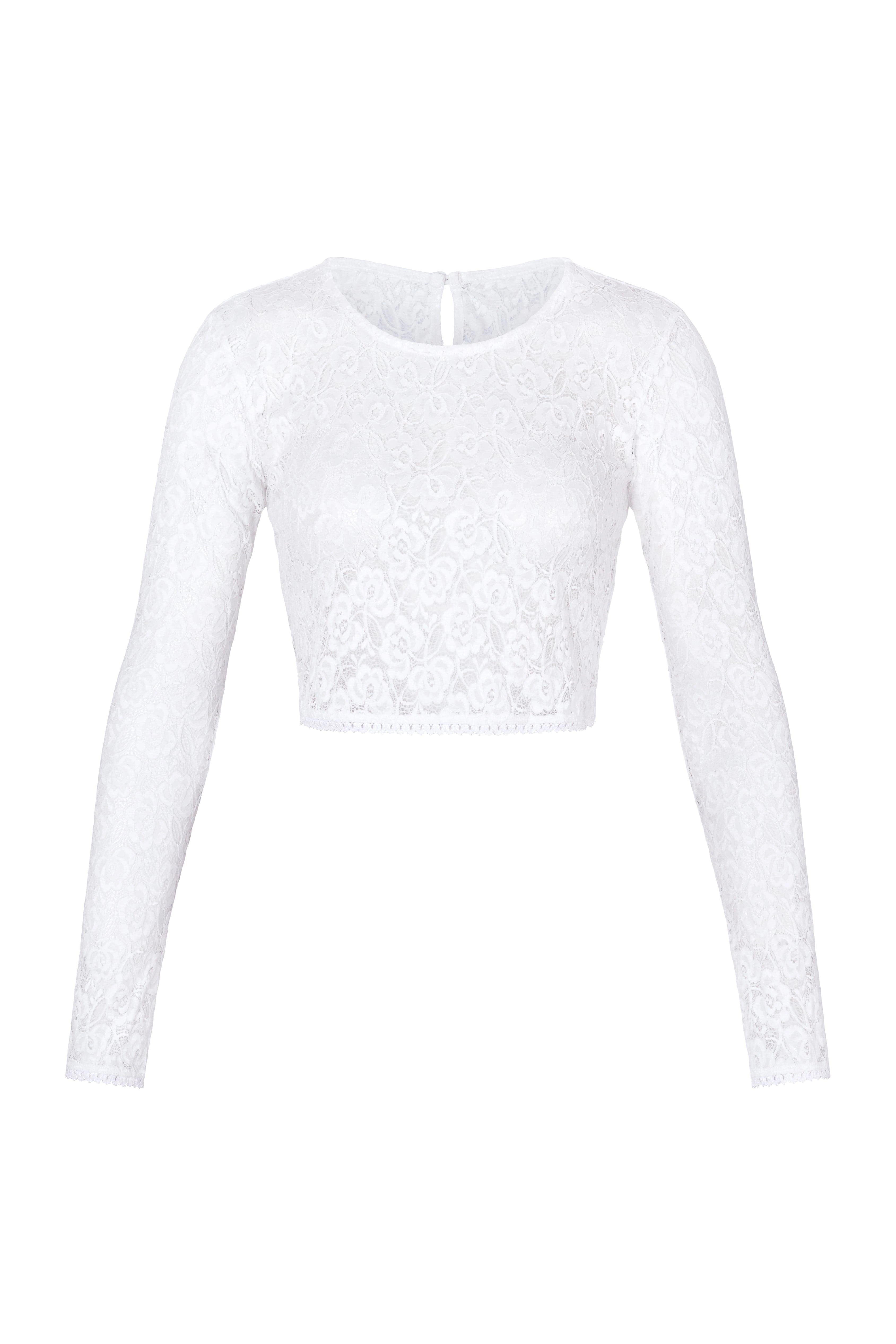 Long Sleeve Crop Top White