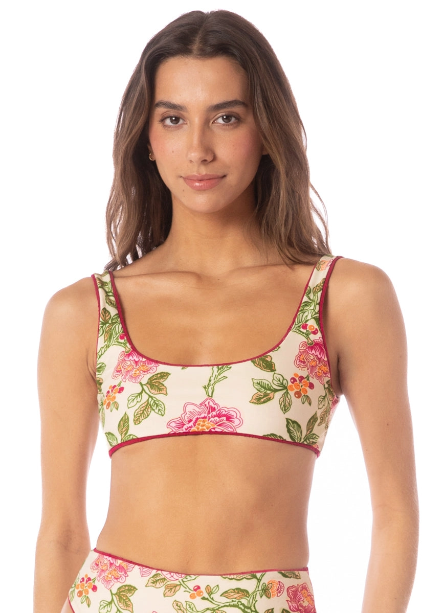 Maaji Bom Bom Pink Rebel Sporty Bralette Bikini Top