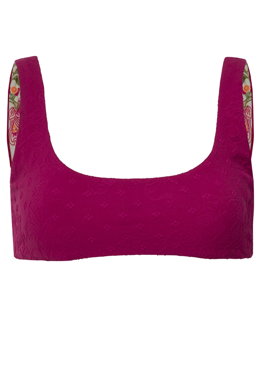 Maaji Bom Bom Pink Rebel Sporty Bralette Bikini Top