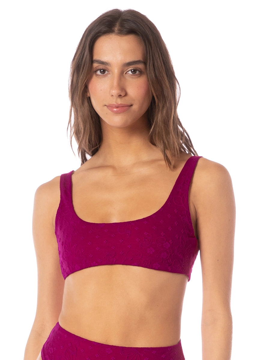 Maaji Bom Bom Pink Rebel Sporty Bralette Bikini Top
