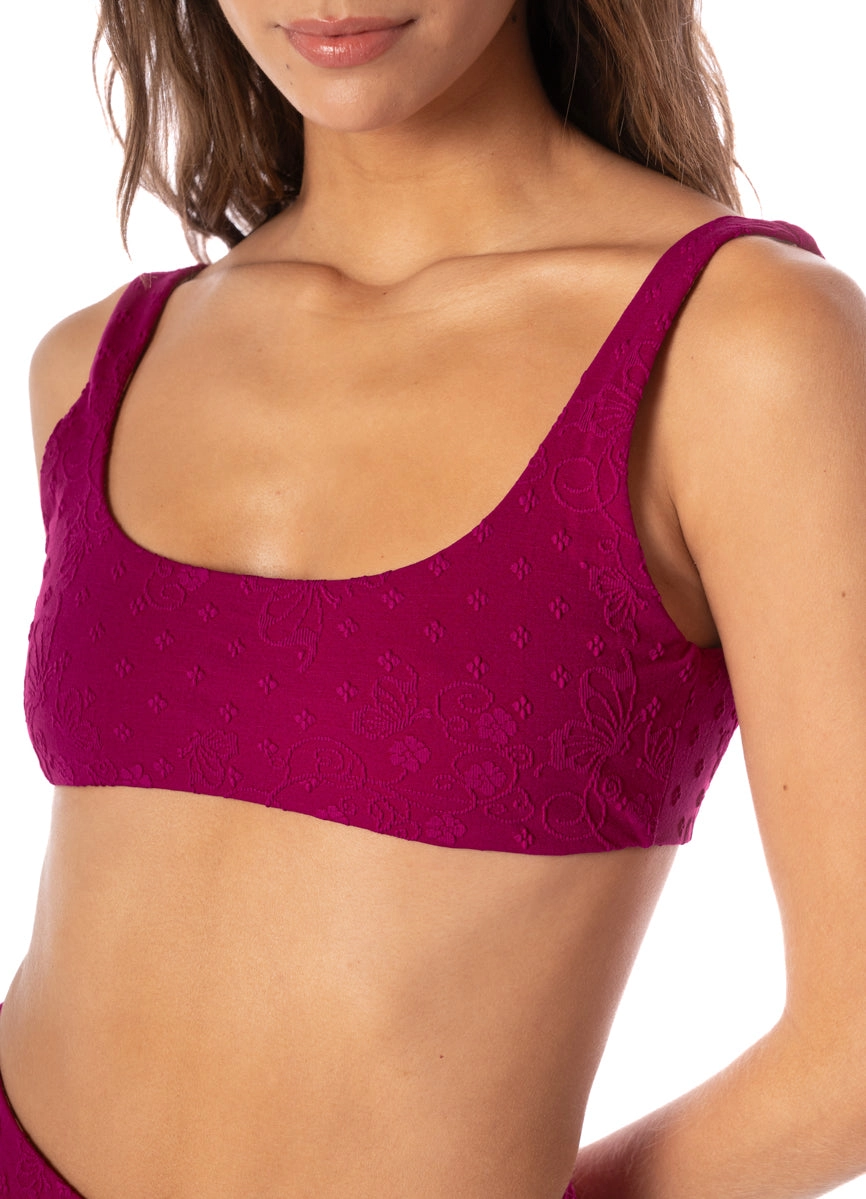Maaji Bom Bom Pink Rebel Sporty Bralette Bikini Top