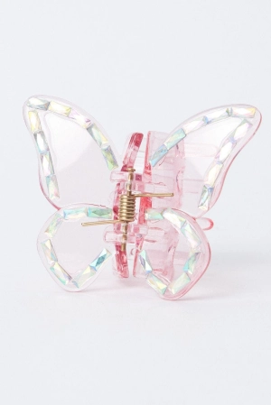 Pink Butterfly Claw Clip